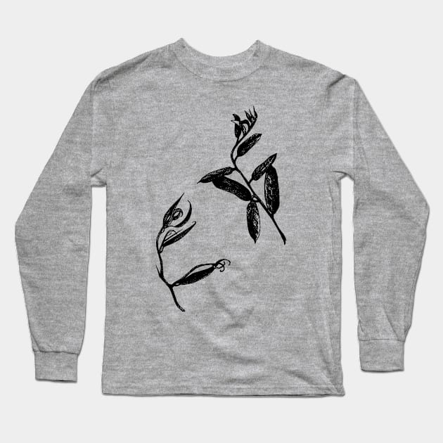 Dancing plants. Laconic author's drawing for your things. Long Sleeve T-Shirt by ElizabethArt